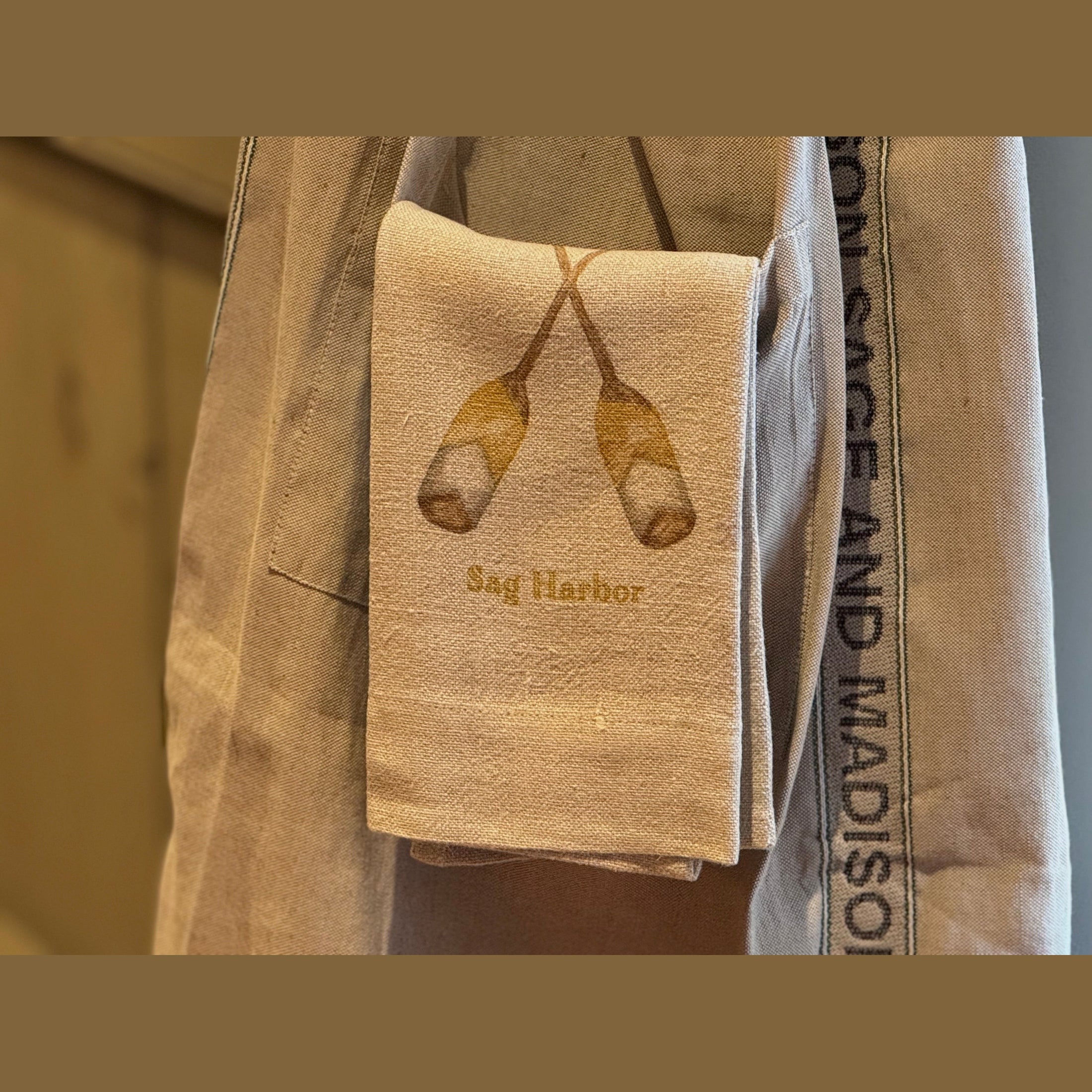 French Graffiti Natural Linen Hand Towels