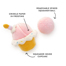 Load image into Gallery viewer, Birthday Cupcake Bouncing Dog Toy