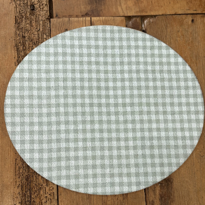 Busatti Oval Placemat - Green Gingham