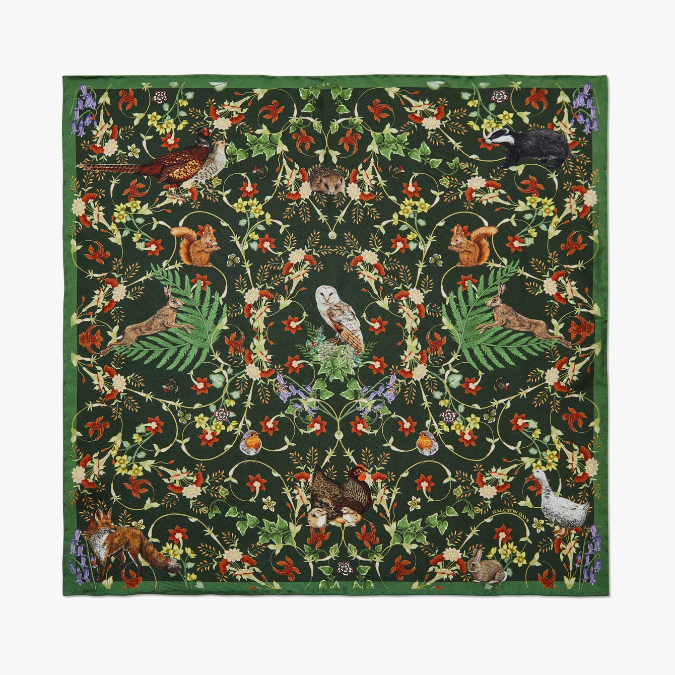Halcyon Days Silk Mini Scarf - Woodland Wildlife (Animals)