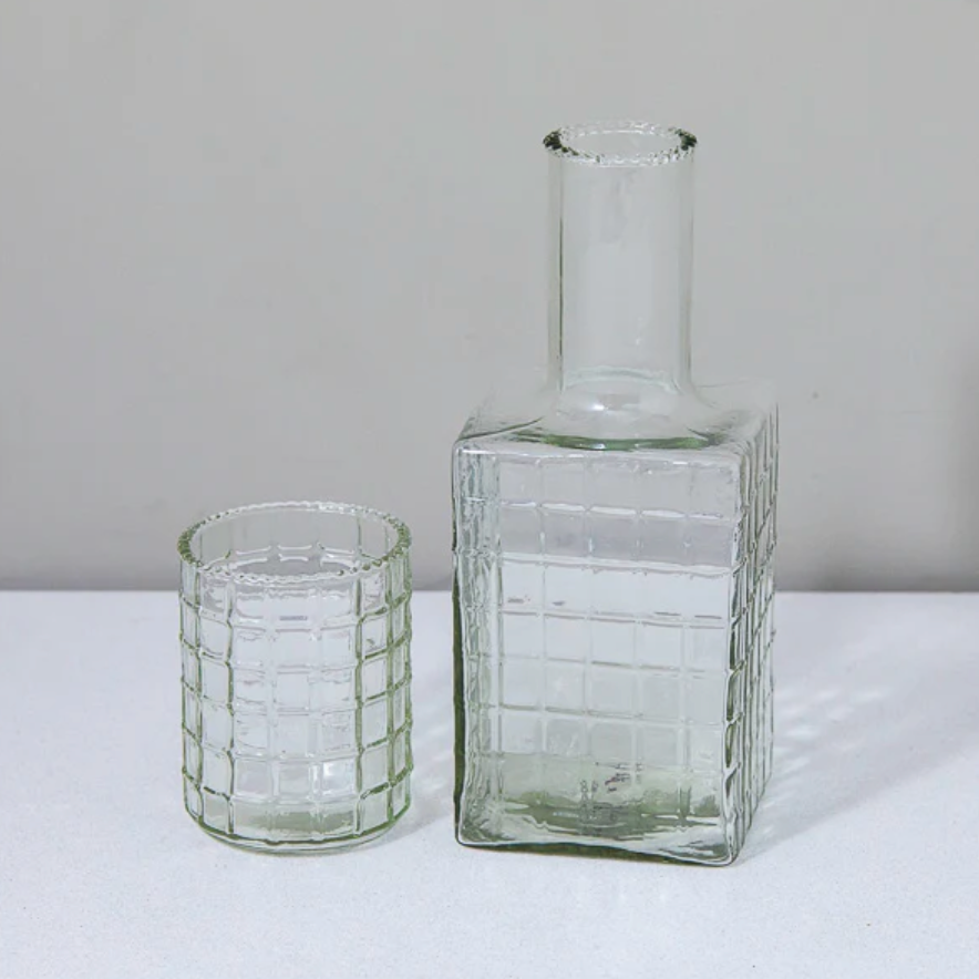 Be Home - Ruffle Glass Bedside Carafe & Tumbler Set
