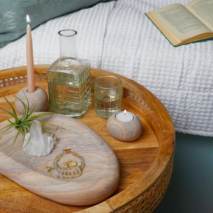 Be Home - Ruffle Glass Bedside Carafe & Tumbler Set