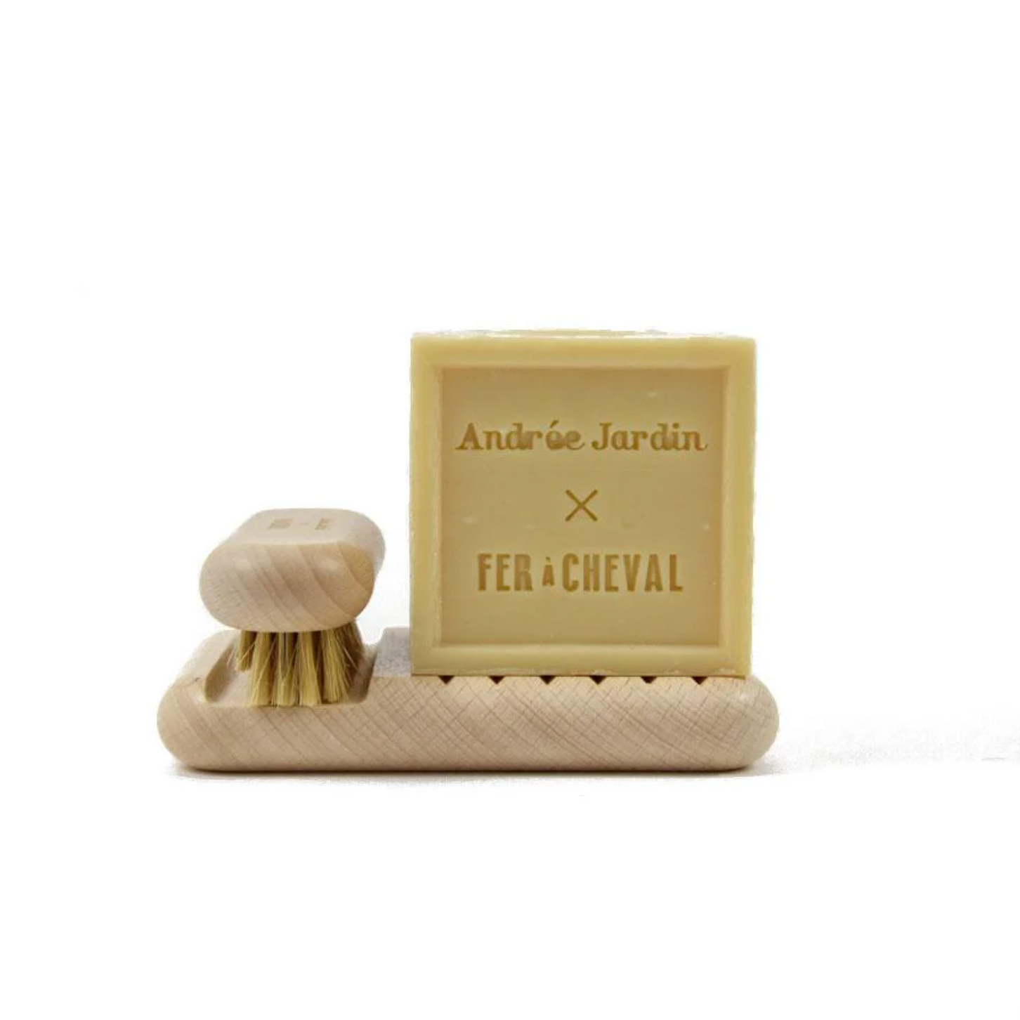 Be Home - Andree Jardin Coffret TRADITION beech AJ x FAC (Beech Soap Dish, Nail Brush & 300g Vegetal Soap Boxed Set)