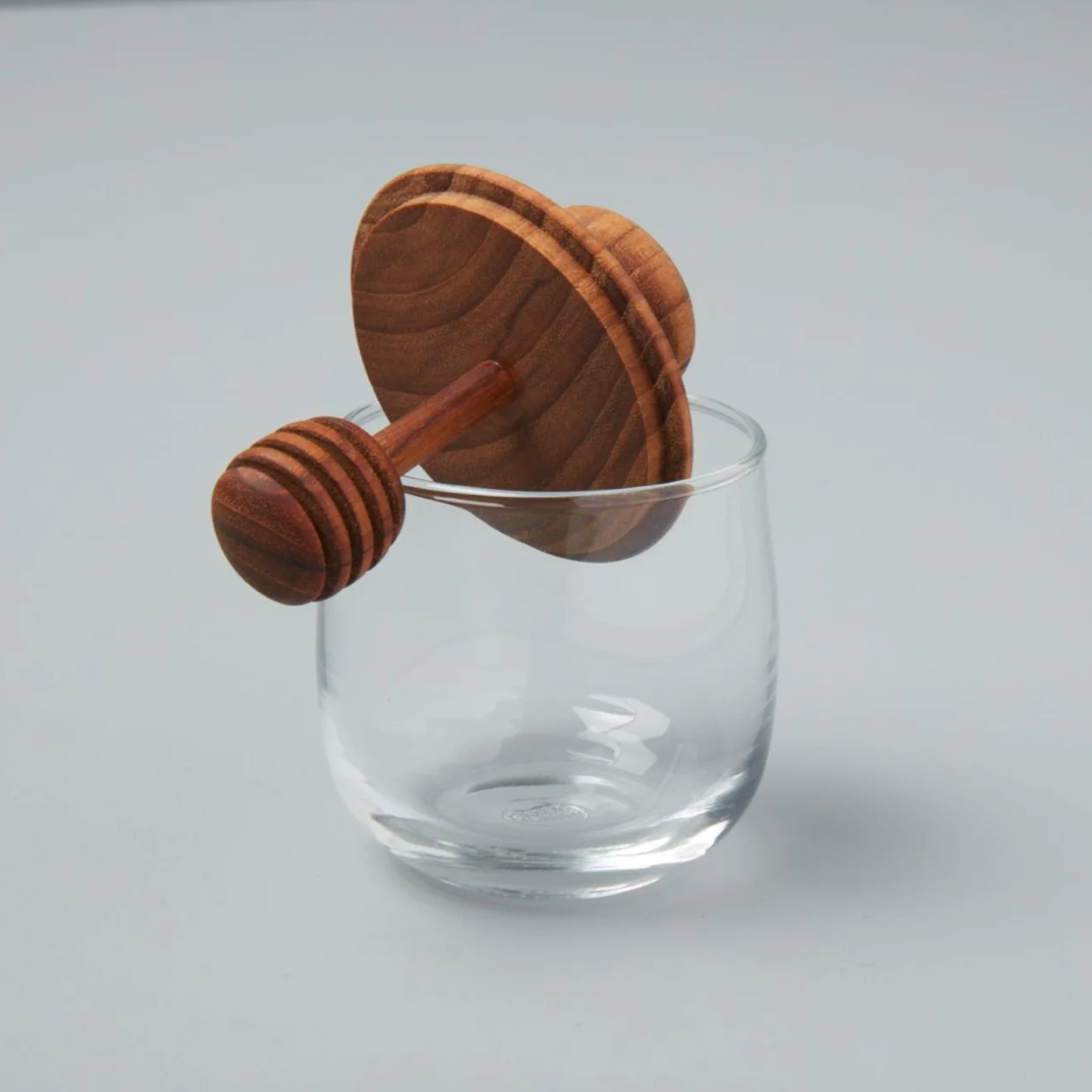 Be Home - Teak & Glass Honey Jar (Mini)