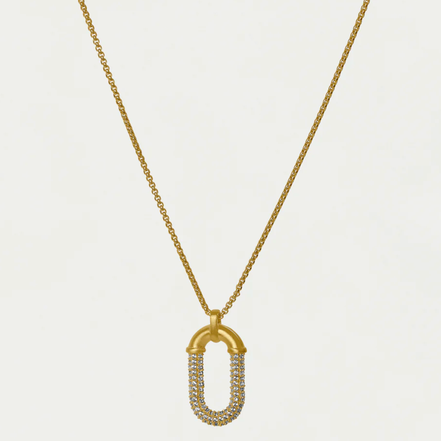 Solene Pavé Long Pendant Necklace