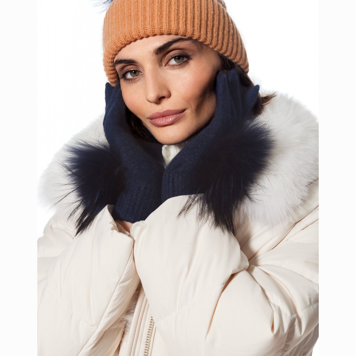 Linda Richards - Angora Gloves with Pom