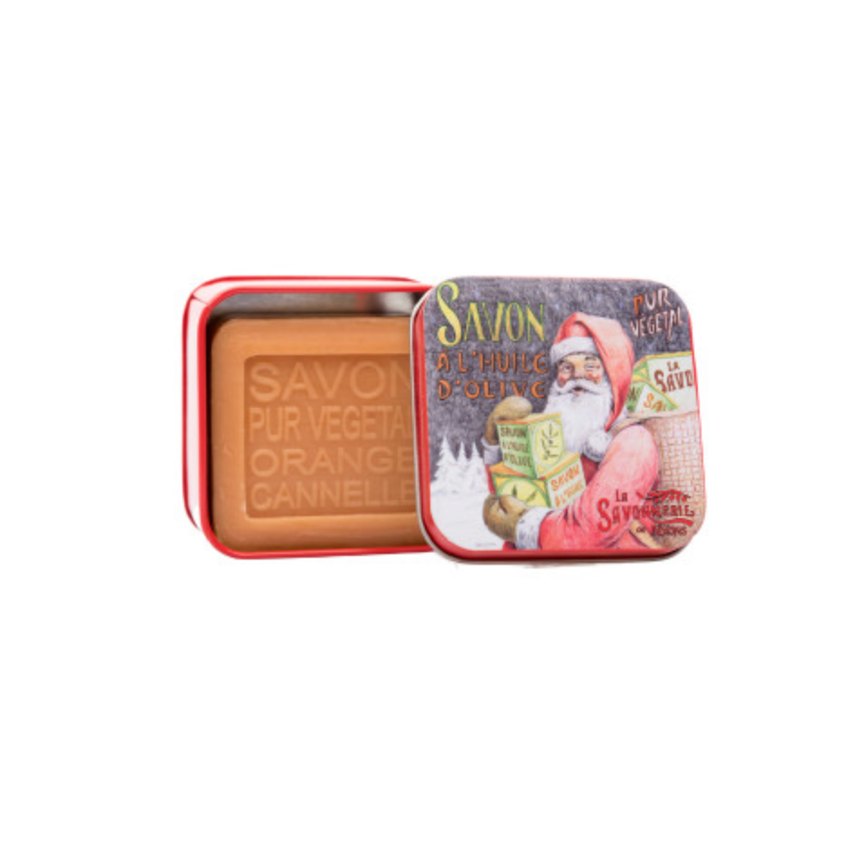 La Savonnerie de Nyons Orange Cinnamon in Santa Tin Soap 3.5 oz