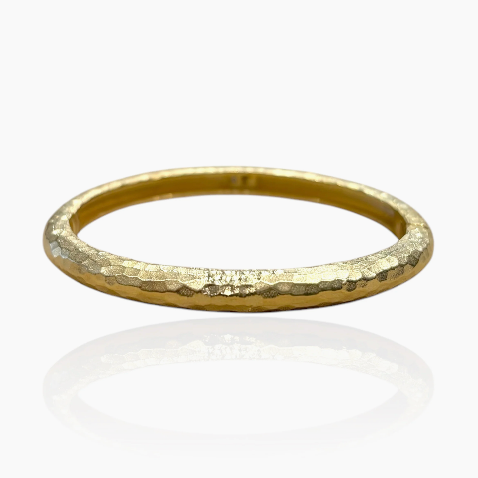 TAT 2 Design - Gold Riva Hammered Bangle