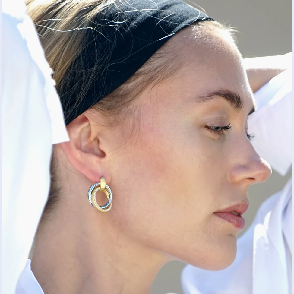 TAT 2 Design - Mixed Metal Trinity Earrings