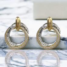 Load image into Gallery viewer, TAT 2 Design - Mixed Metal Trinity Earrings