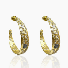 Load image into Gallery viewer, TAT 2 Design - Gold Cosa Hoops