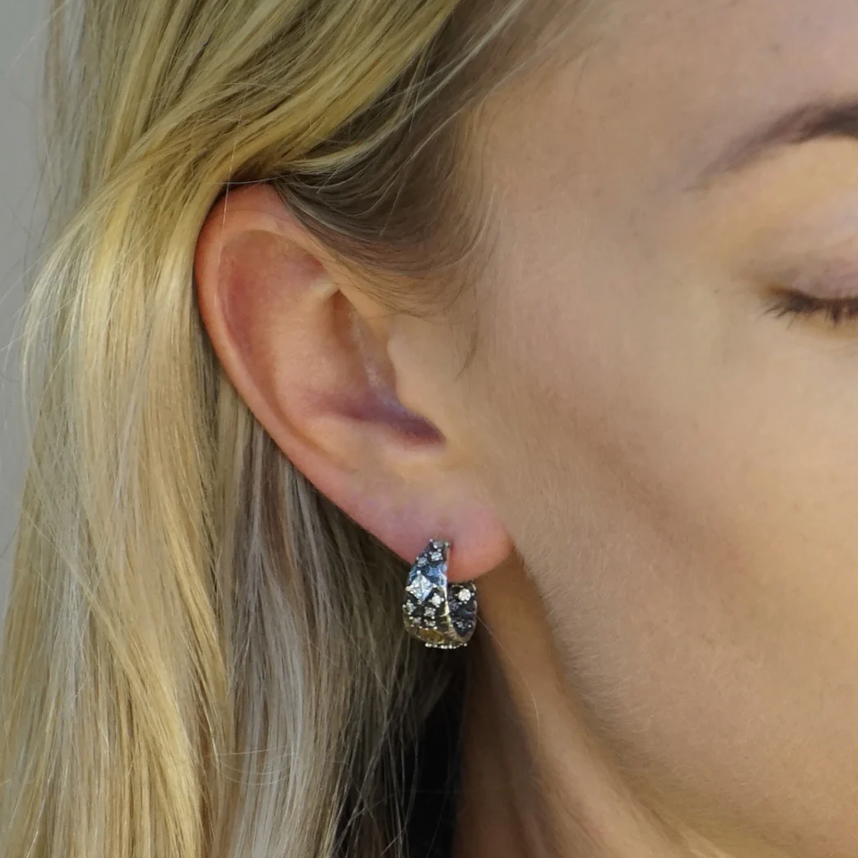 TAT 2 Design - Vintage Silver Mini Cosa Hoops