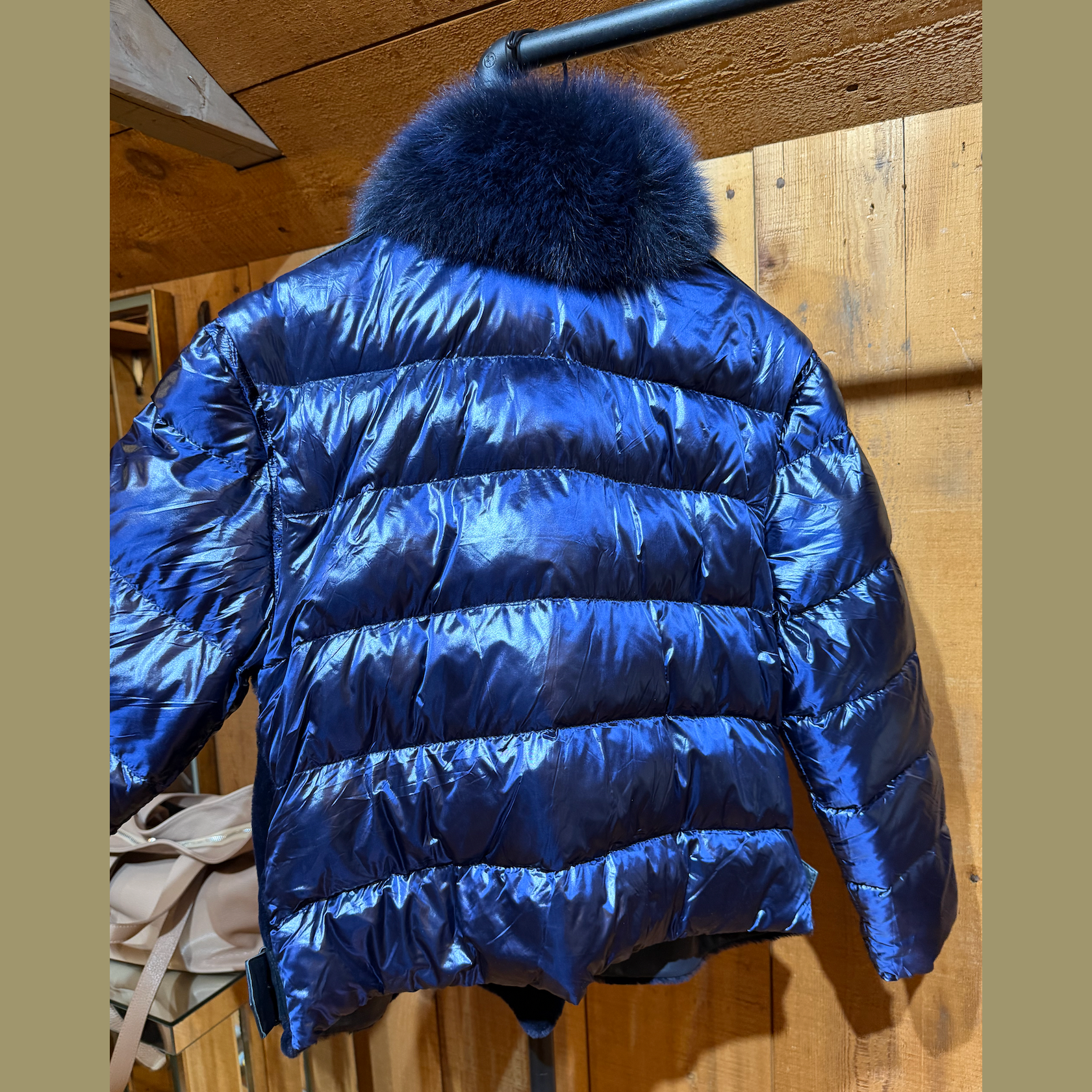 Navy Lamb Shearling + Puffy Fox Coat