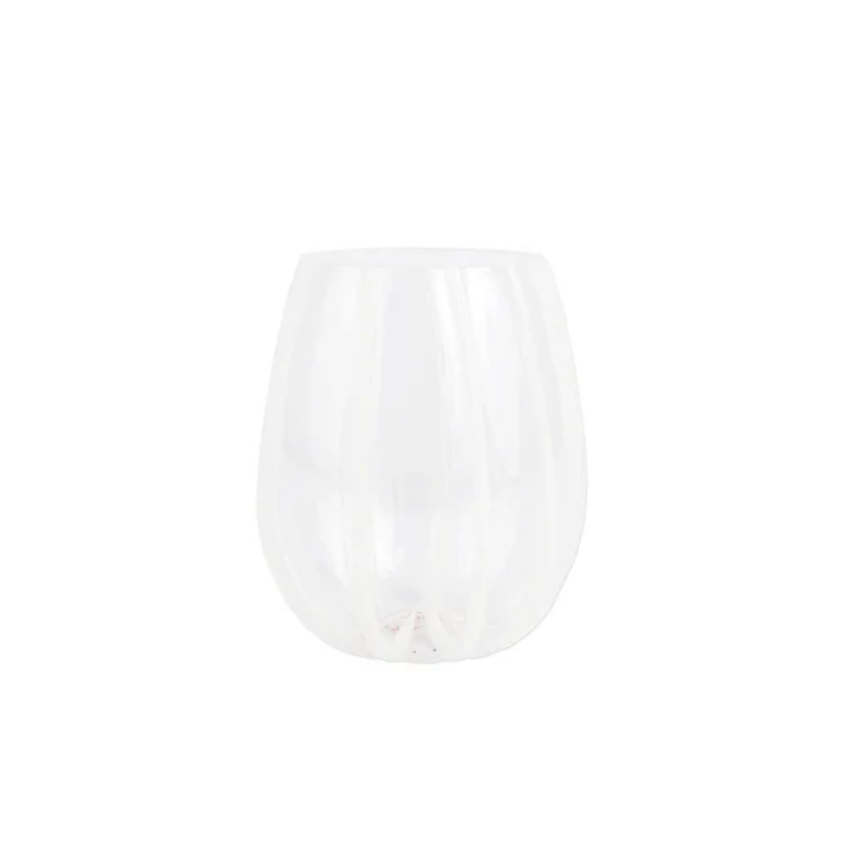 Vietri - Noivo Stripe White Stemless Wine Glass