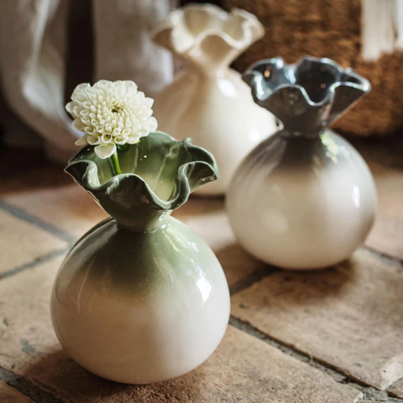 Vietri - Casa Sage Green Bud Vase