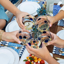 Load image into Gallery viewer, Vietri - Drop Blue Stemless Wine Glass