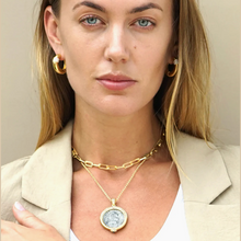 Load image into Gallery viewer, TAT 2 Design - Gold Frame Gold Escudo Necklace