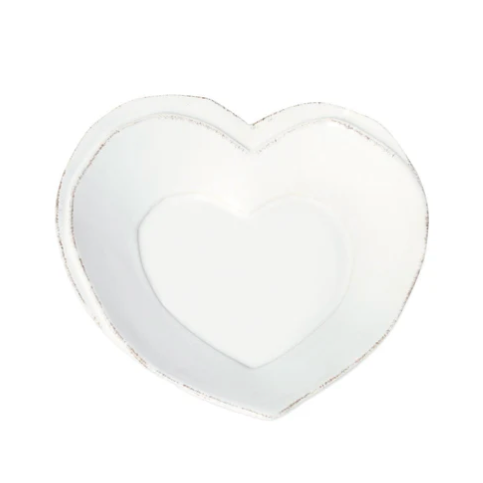 Vietri - Lastra White Heart Dish