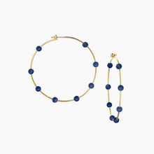 Load image into Gallery viewer, Bali Stone Hoop