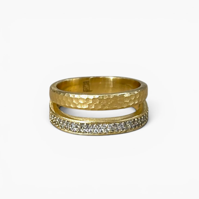 Gold Arden Double Band Ring