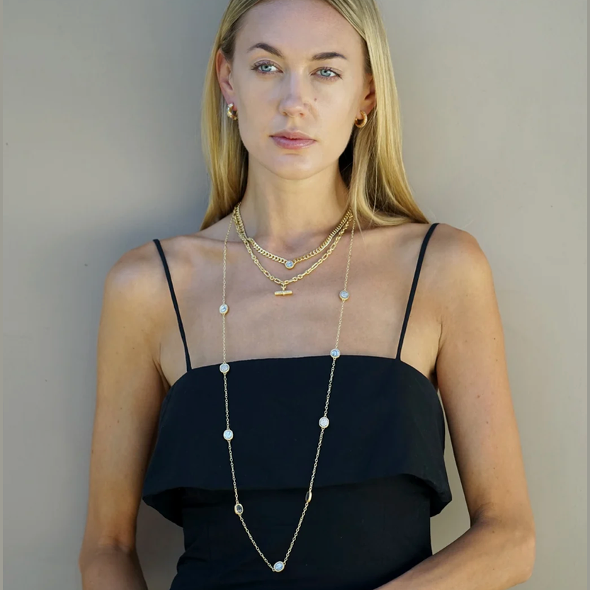 Mini Gold Pavia Station Necklace