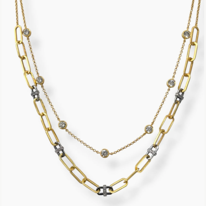Gold Two-Tone Solene Necklace