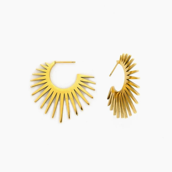 Gold Waterproof Large Starbursts Post Earring