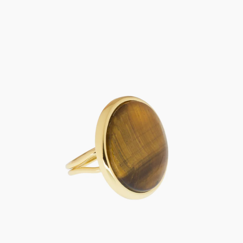 Tiger Eye Adjustable Ring