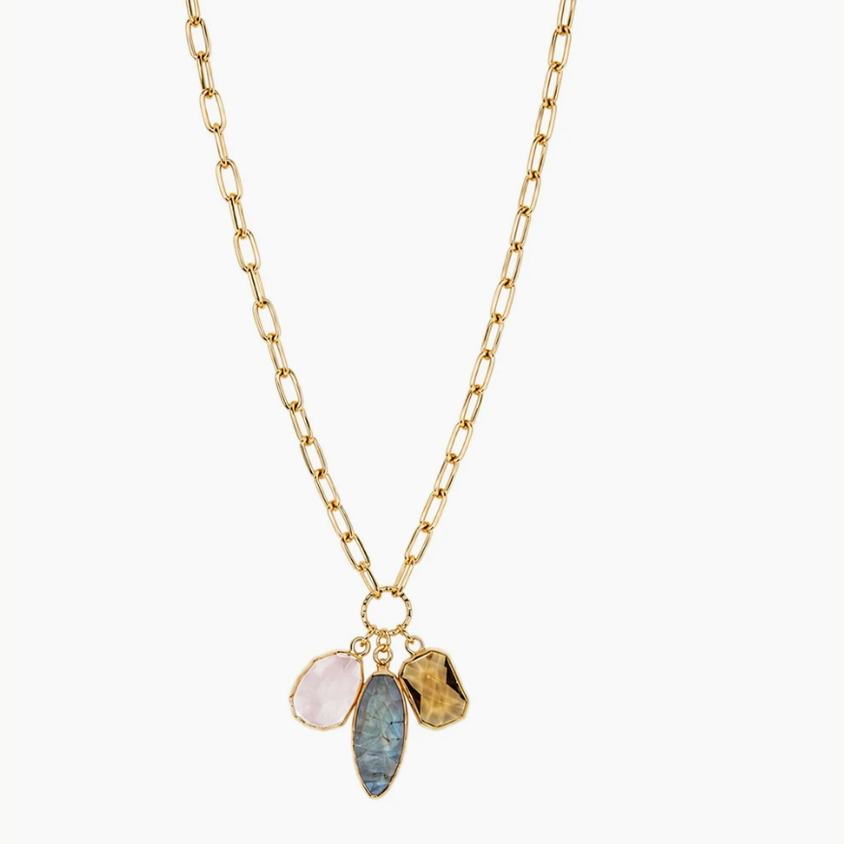 Gold 3 Charm Necklace