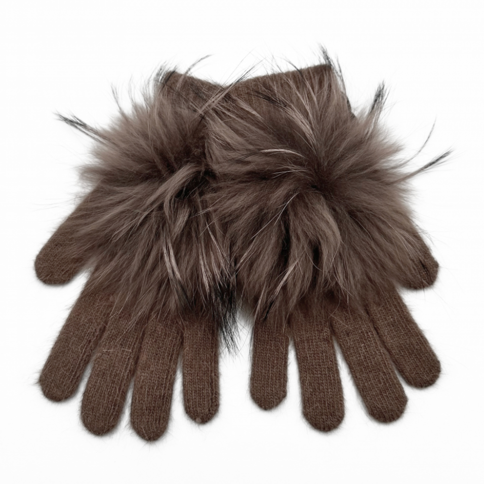 Linda Richards - Angora Gloves with Pom