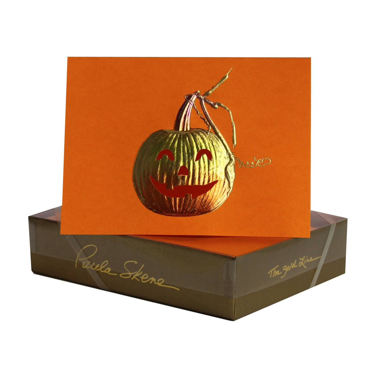 Jack O'Lantern Die Cut on Orange Halloween Card