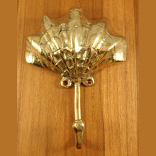 Load image into Gallery viewer, Brass Shell Wall Hook – Antique Coastal Bathroom Towel & Robe Hanger