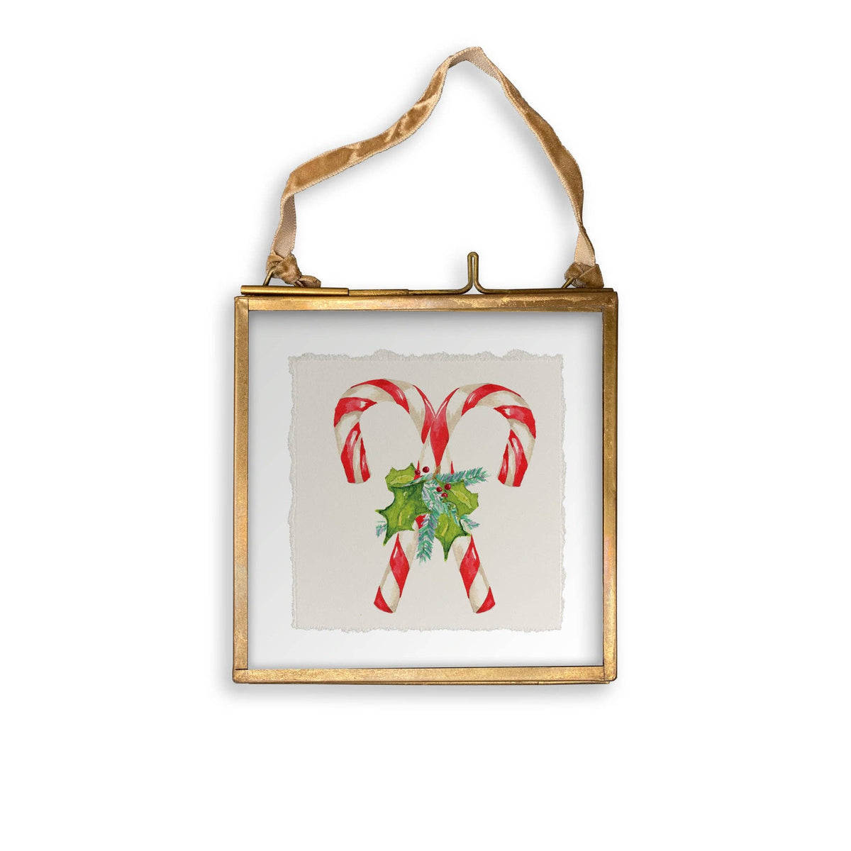 Candy Canes with Greens Kitchen Towel