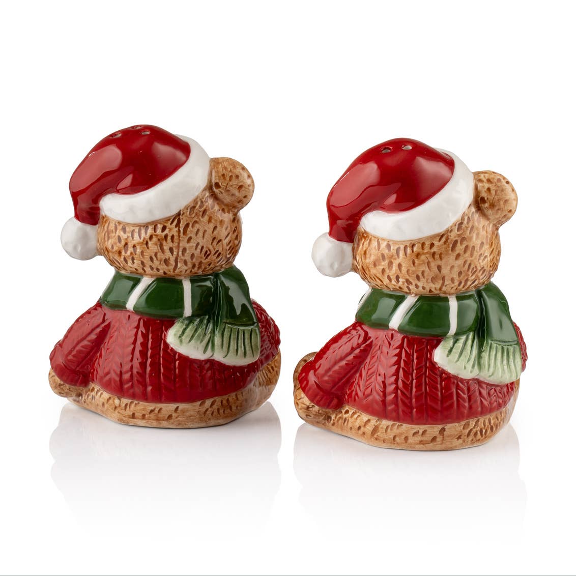 Teddy Bear Ceramic Salt & Pepper Shakers - Holiday - Santa