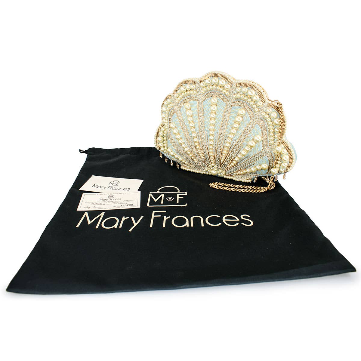 Seaside Luxury Pearl and Beaded Shell Crossbody Handbag