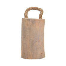 Load image into Gallery viewer, Object - Brown Wood Door Stopper with Rope Handle, 10 in.