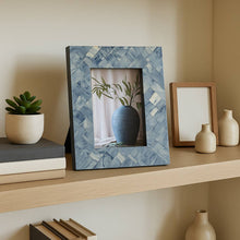 Load image into Gallery viewer, Photo Frame - Blue/Ivory Resin Woven, 4x6 in.