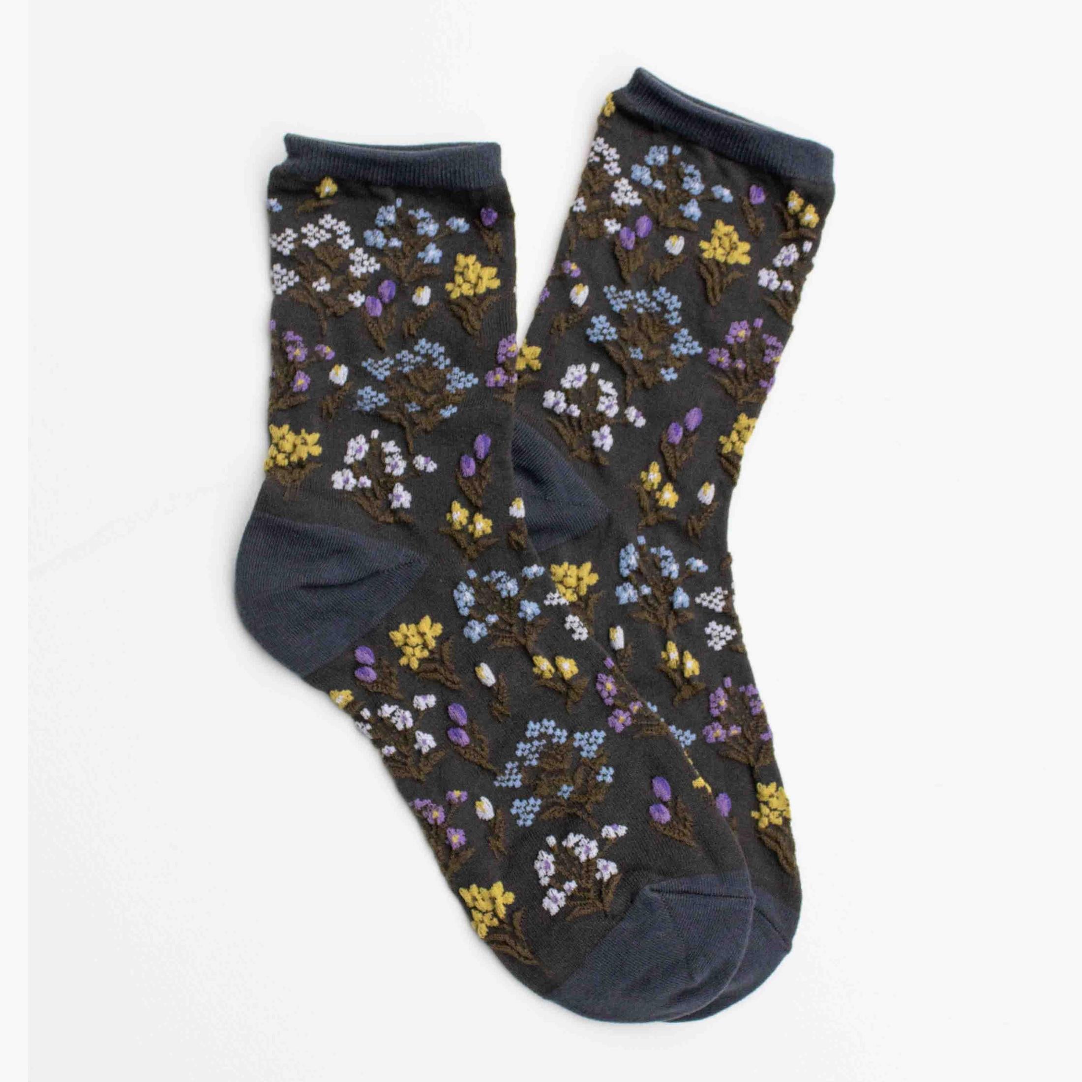 Midnight Wildflower Socks