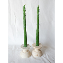 Load image into Gallery viewer, Asparagus Beeswax Candle Taper Pair