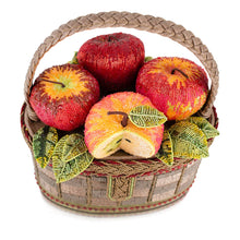 Load image into Gallery viewer, Apple Orchard Beaded Fruit Basket Top Handle Bag