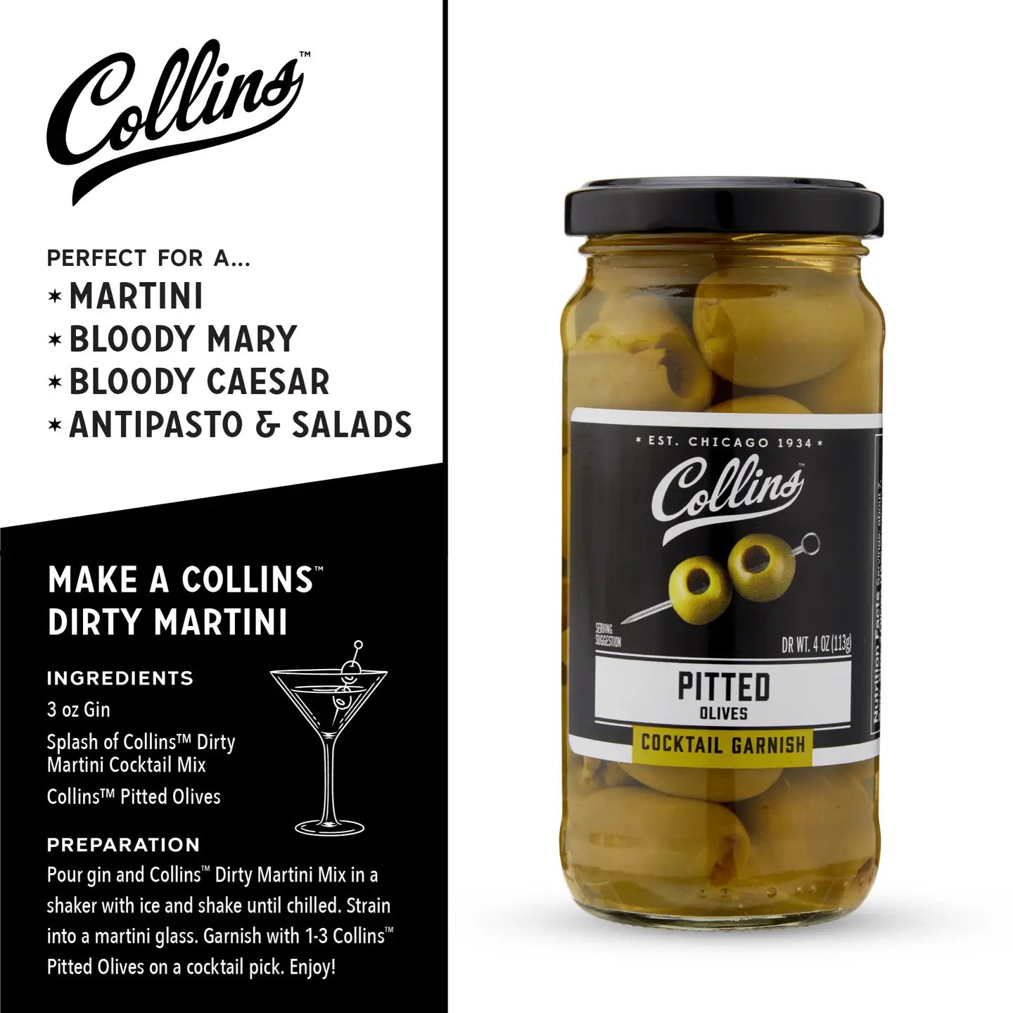 Gourmet Spanish Pitted Cocktail Olives - 4oz