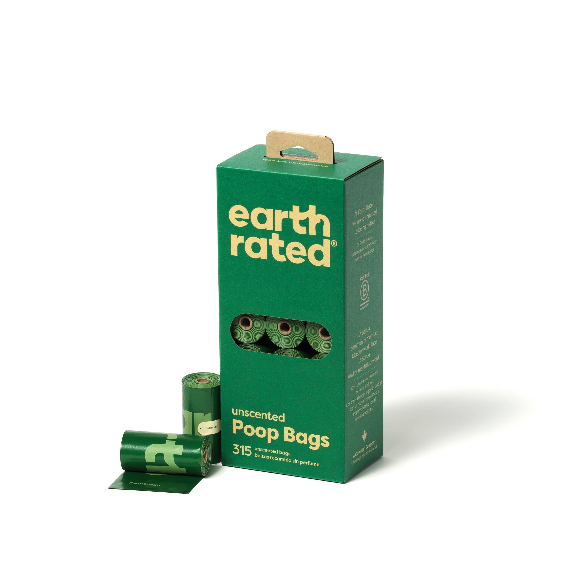 Earth Rated Unscented Poop Bags 315ct on 21 Refill Rolls