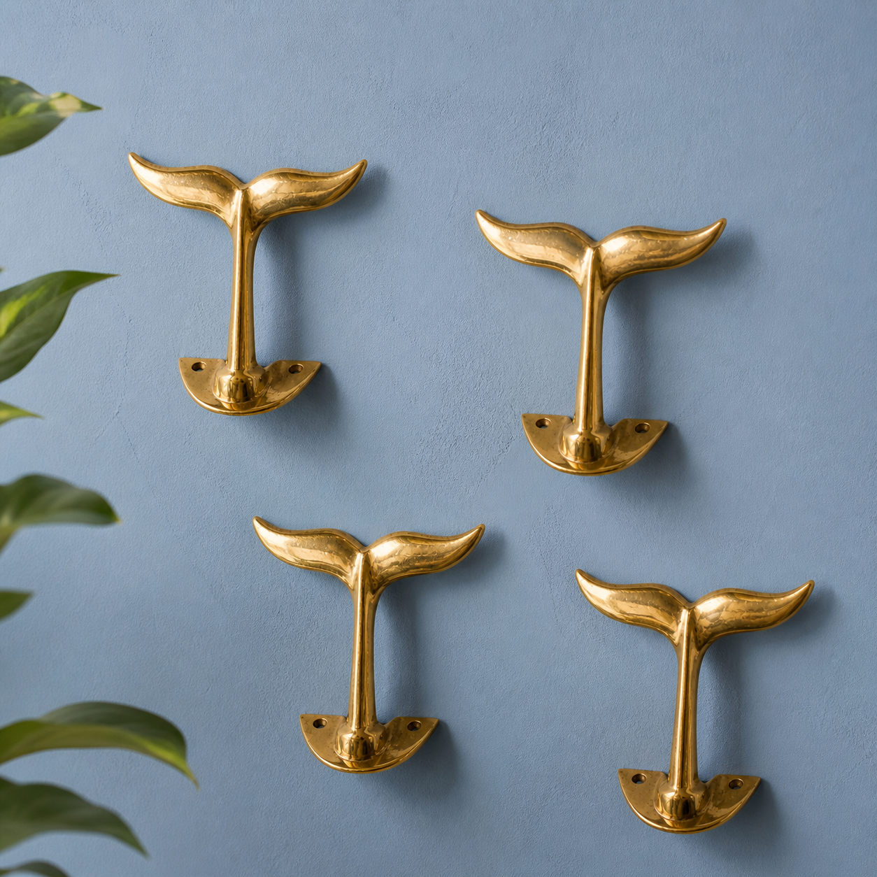 Brass Whale Tail Wall Hook (3 Sizes) β Coastal Bathroom Towel Hook, Nautical Wall Hook, Entryway Coat Hook, Beach House Decor