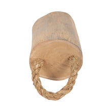 Load image into Gallery viewer, Object - Brown Wood Door Stopper with Rope Handle, 10 in.