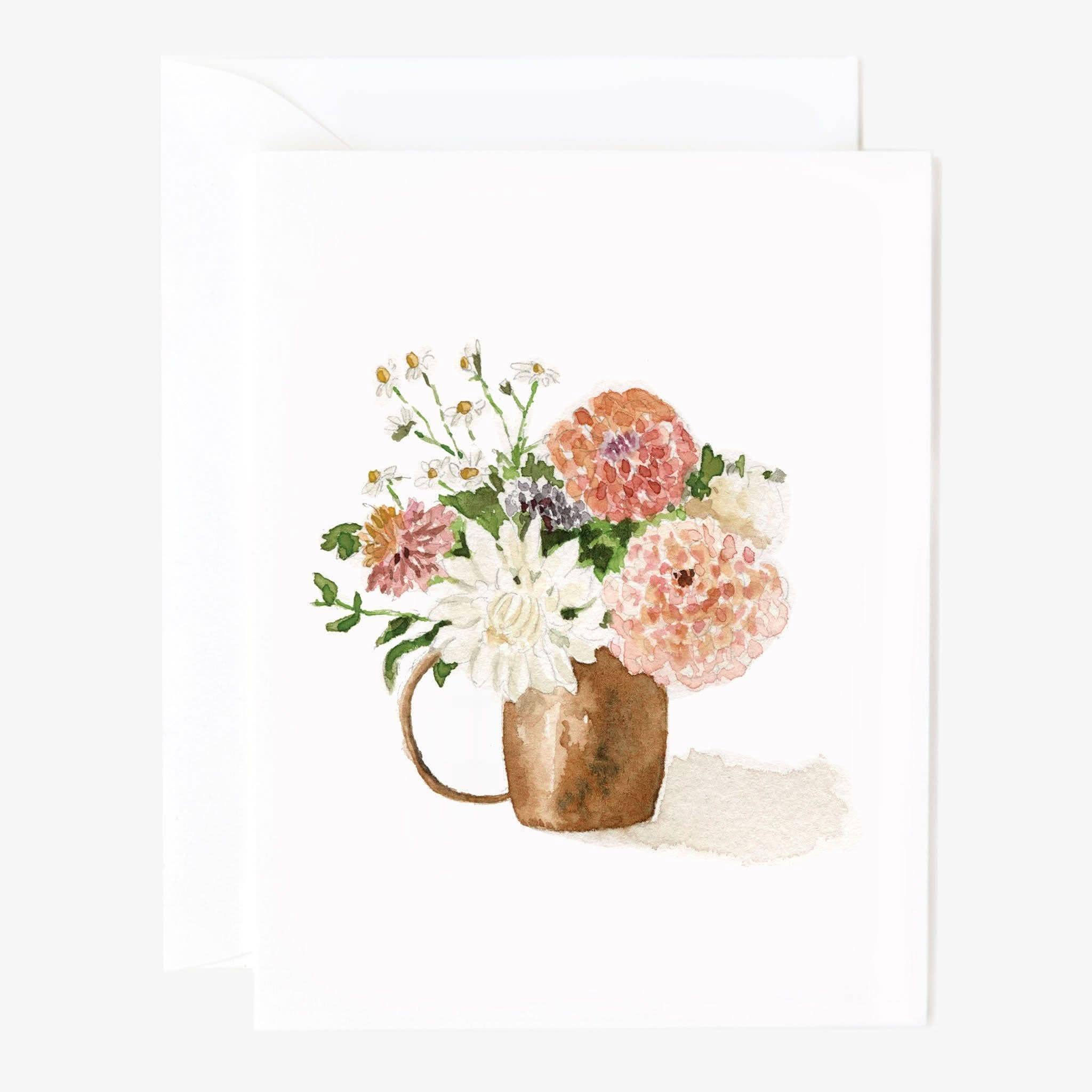 Dahlia bouquet notecard