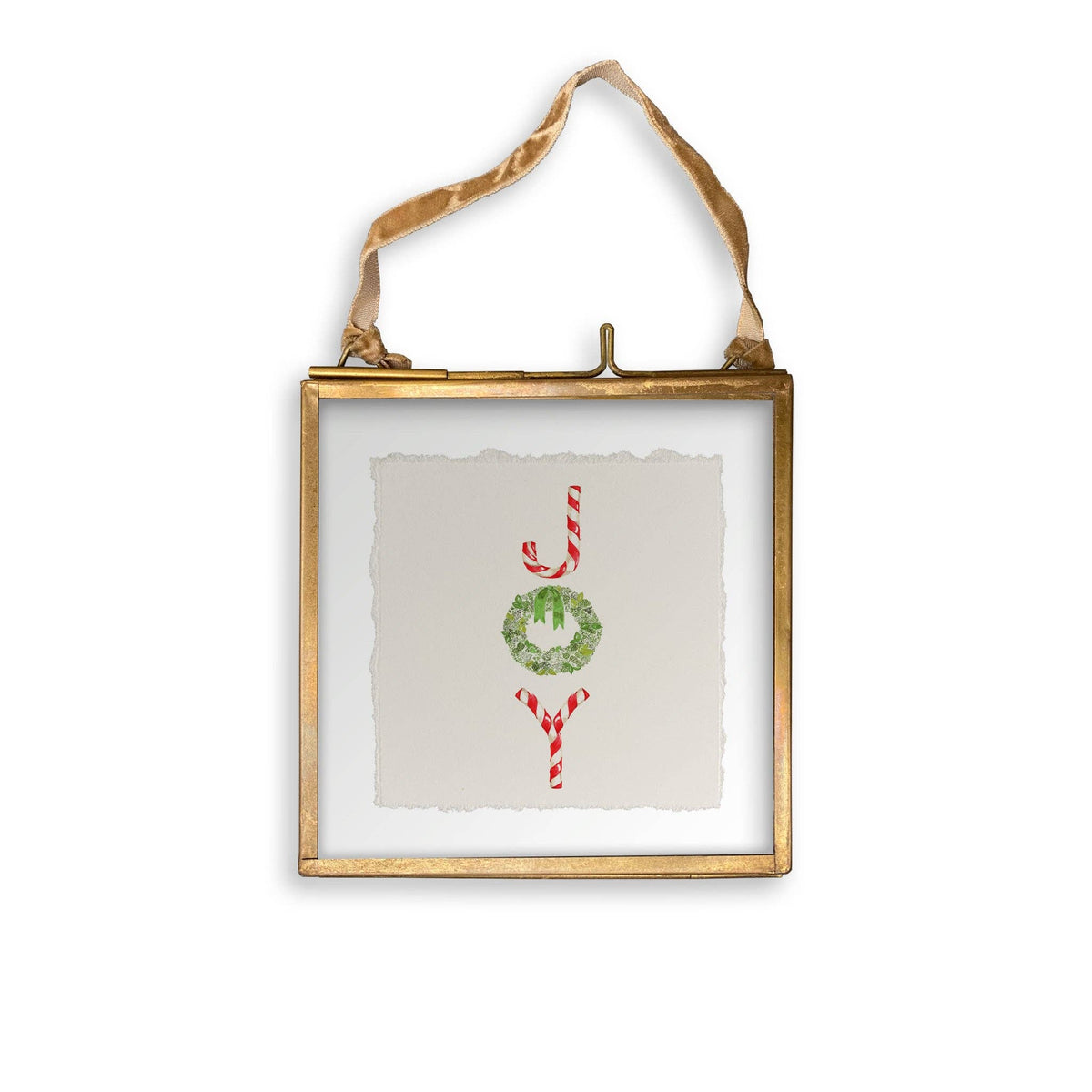 Joy with Candy Canes and Wreath Kitchen Towel