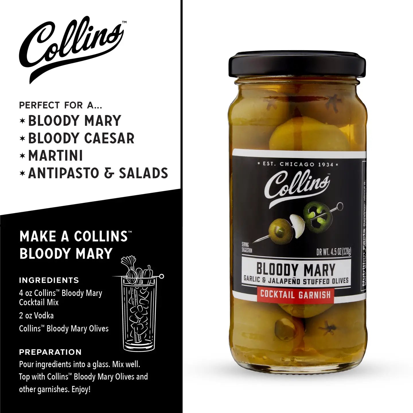 Gourmet Jalapeño & Garlic Stuffed Olives - 4.5oz