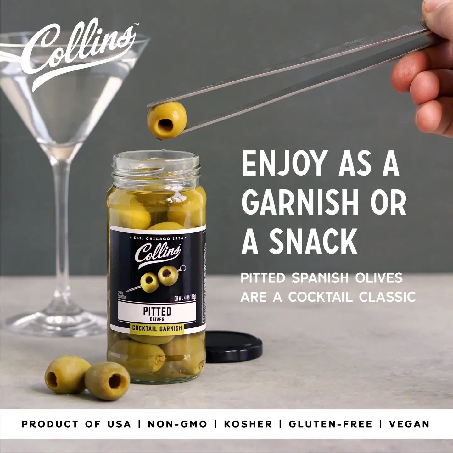 Gourmet Spanish Pitted Cocktail Olives - 4oz