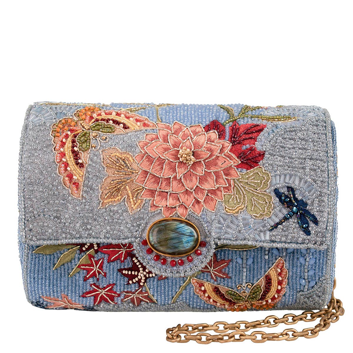 Lotus Mist Beaded Floral CrossBody Bag
