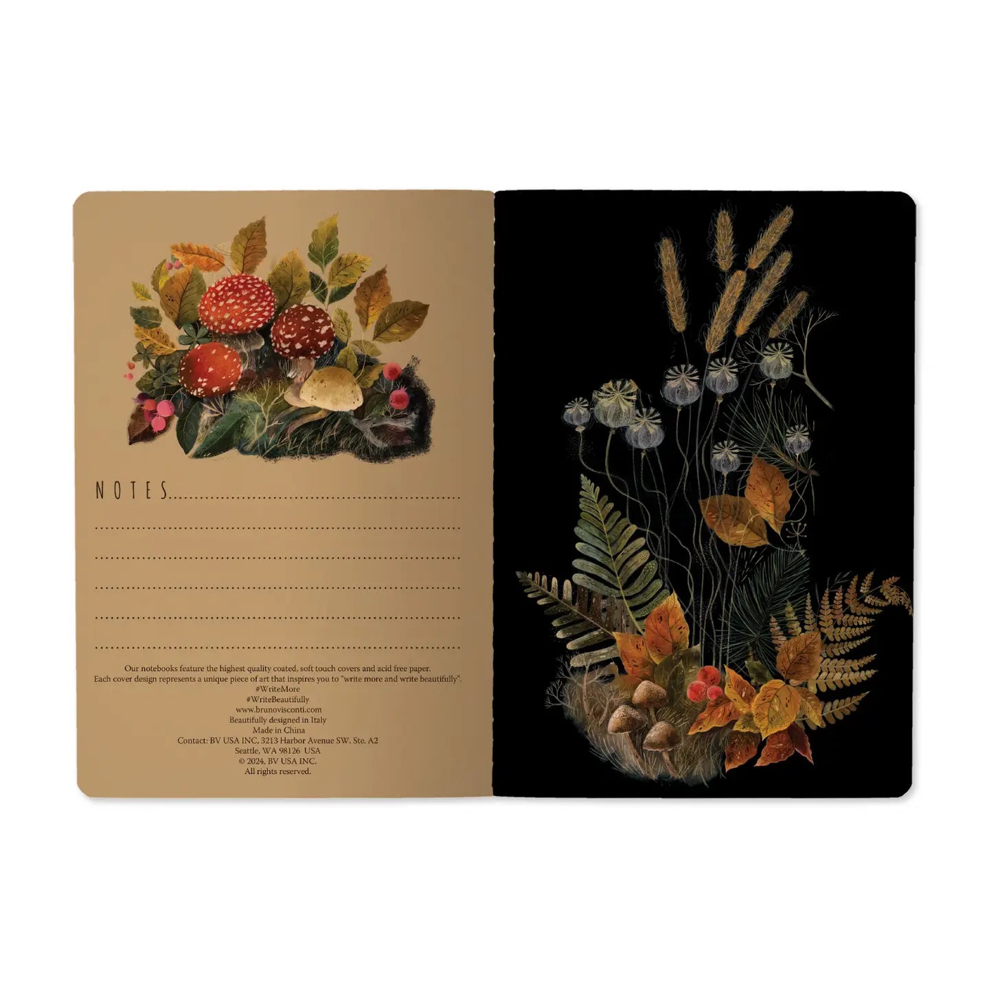 BV Notebook Forest Mushrooms